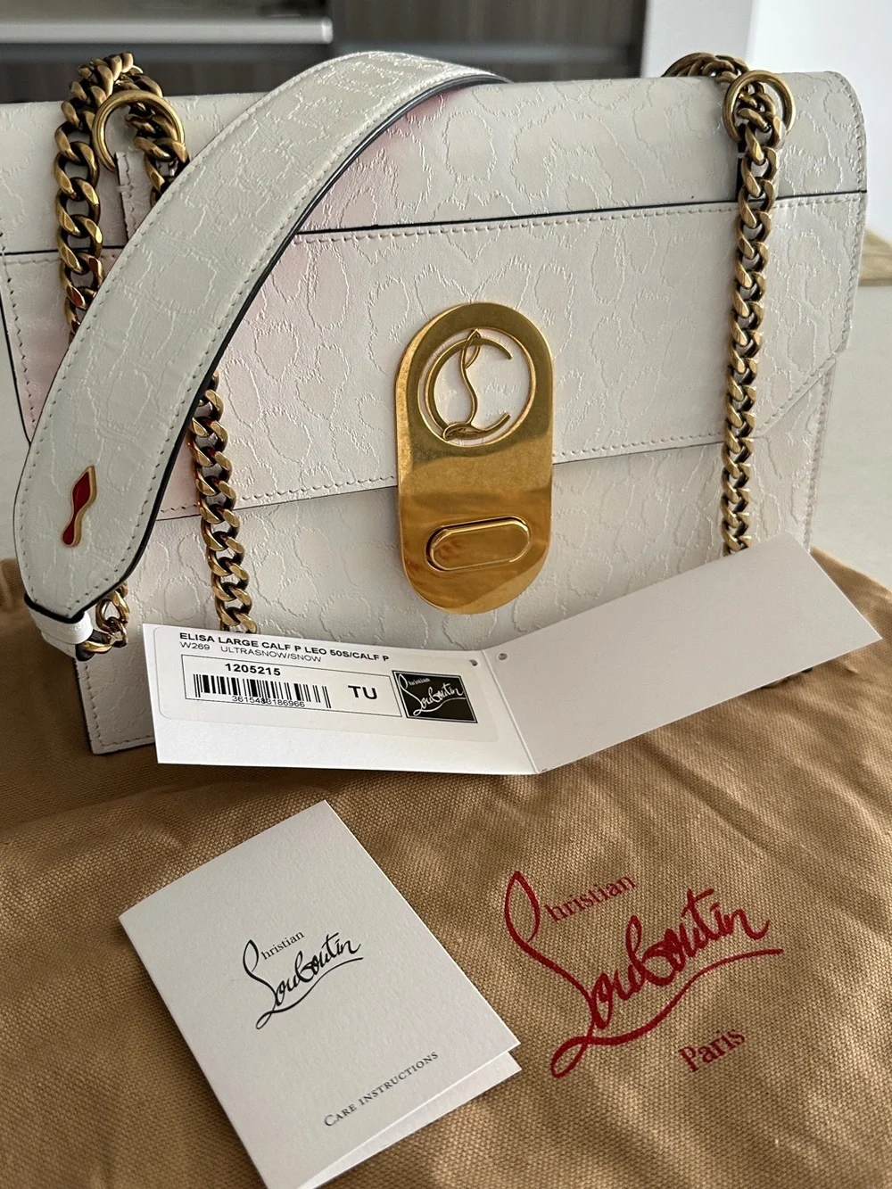 Christian Louboutin Ultrasnow  Elisa large calf Leather Shoulder Bag